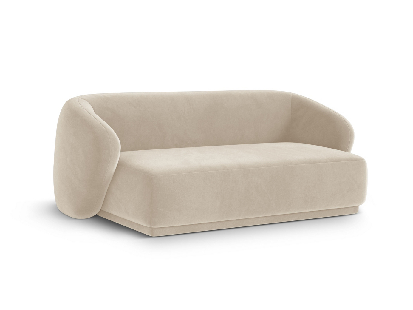 Cosmopolitan Design sammetssoffa, "Gomera", 2-sits, 180 × 93 × 74 cm, Salvador, svarta plastben