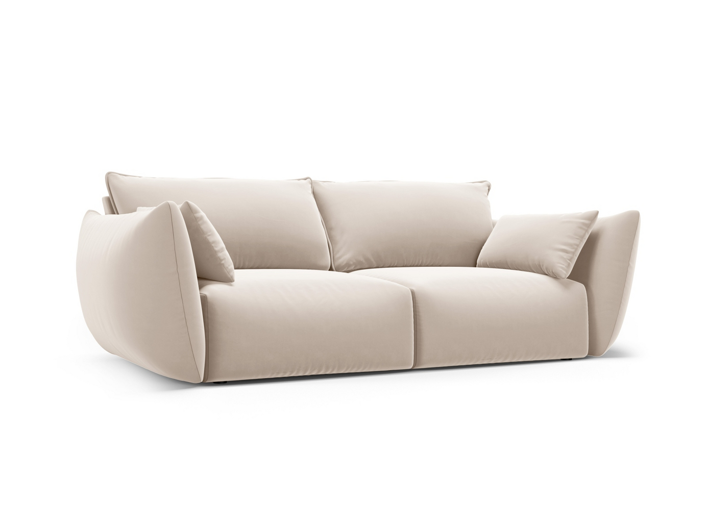 Cosmopolitan Design sammetssoffa, "Matera", 2-sits, 180 × 110 × 85 cm, Salvador, svarta plastben