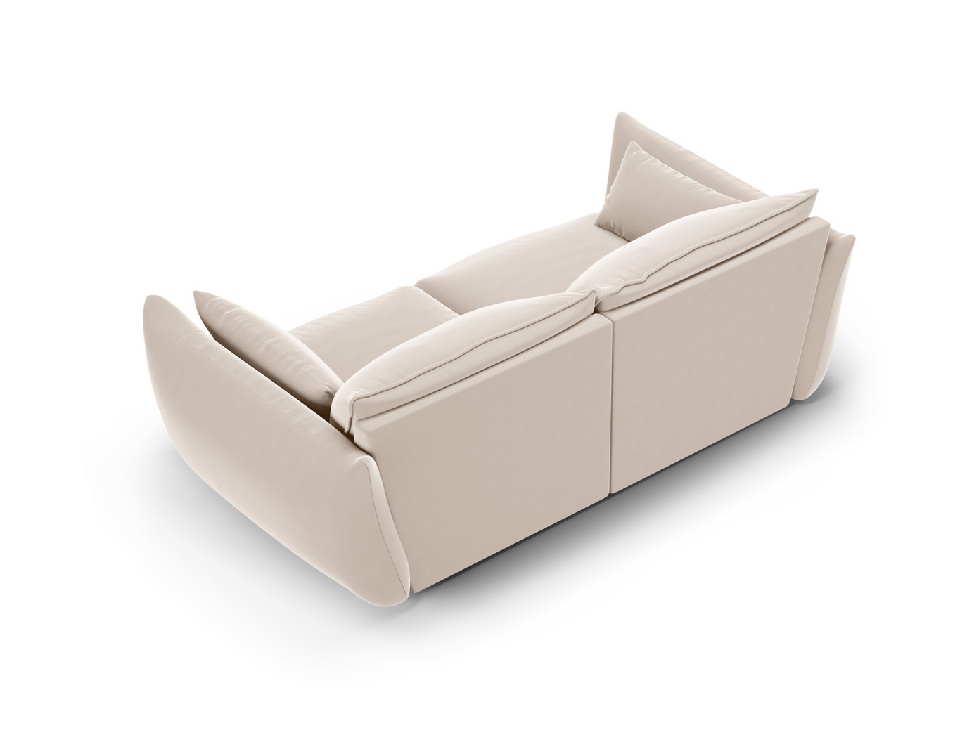 Cosmopolitan Design sammetssoffa, "Matera", 2-sits, 180 × 110 × 85 cm, Salvador, svarta plastben