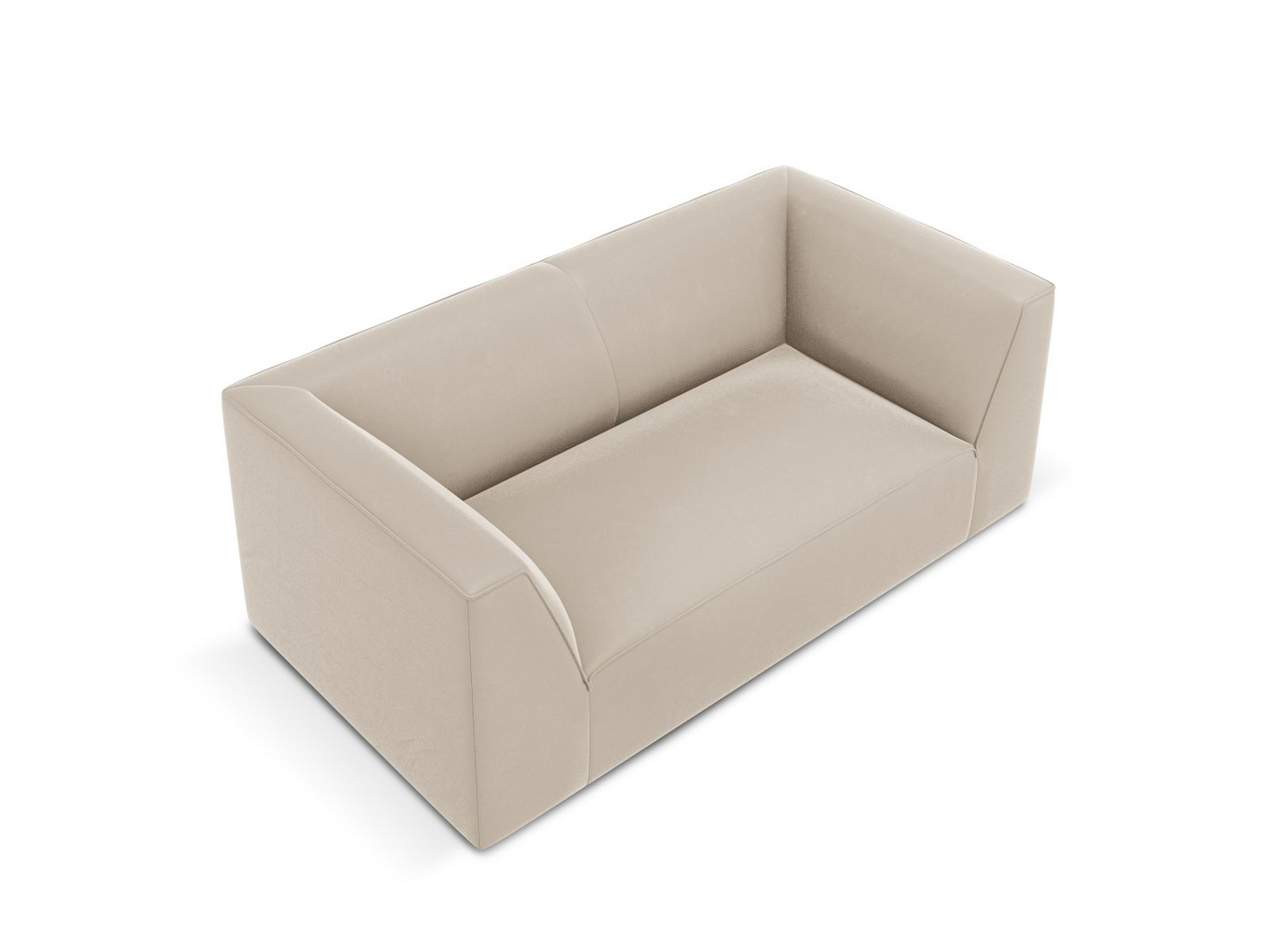 Cosmopolitan Design sammetssoffa, "Siena", 2-sits, 174 × 92 × 69 cm, Salvador, svarta plastben
