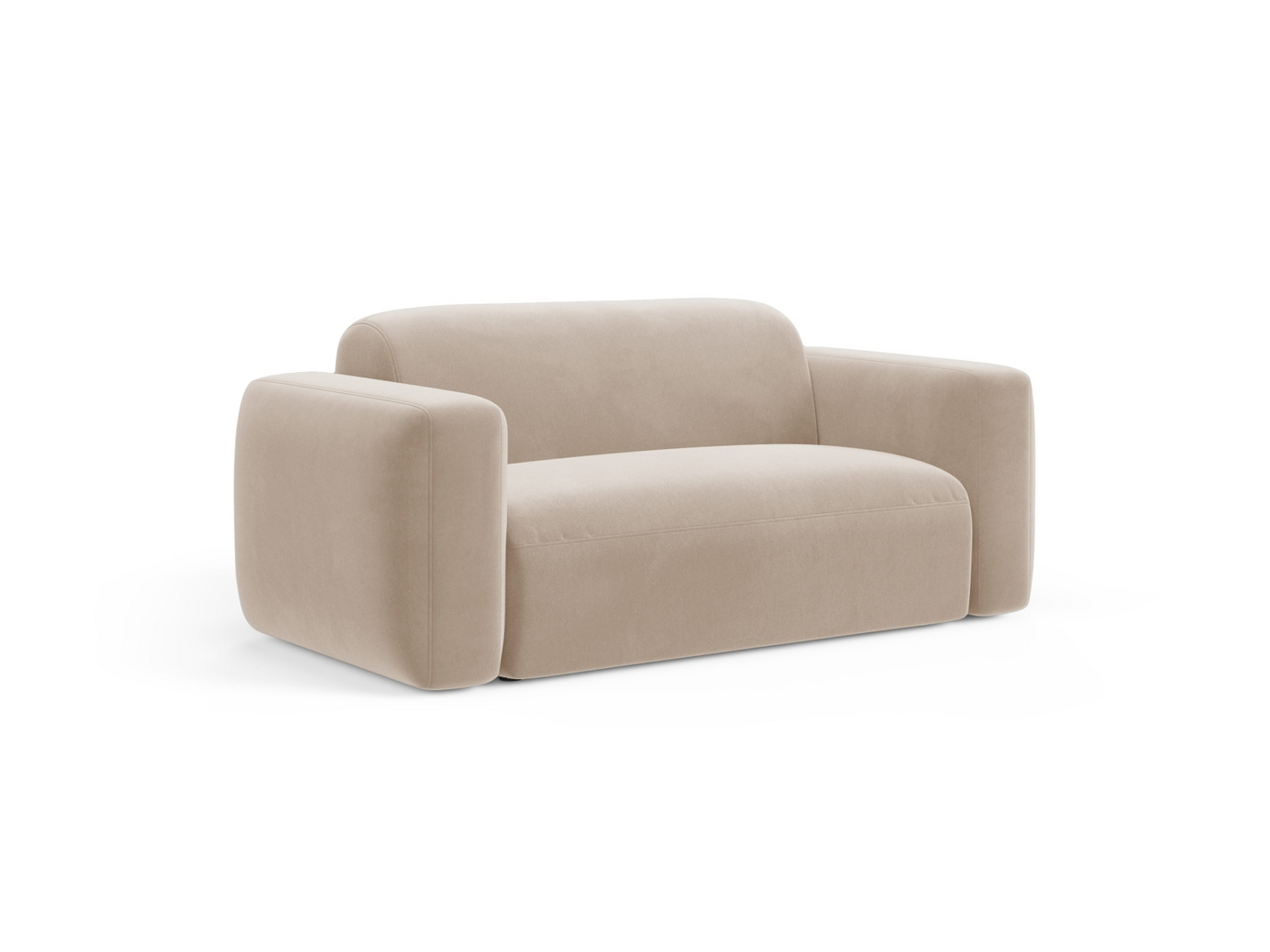 Cosmopolitan Design sammetsmodulsoffa, "Strino", 2-sits, 180 × 98 × 78 cm, Salvador, svarta plastben