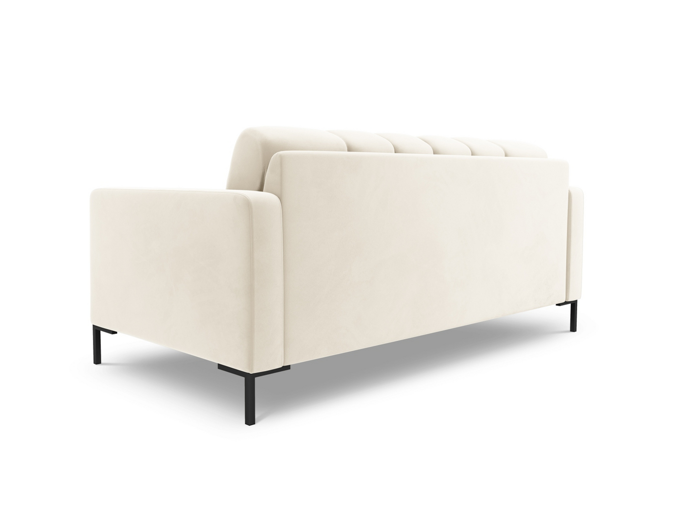 Cosmopolitan Design sammetssoffa, "Bali", 2-sits, 152 × 96 × 75 cm, Bluvel, svarta metallben
