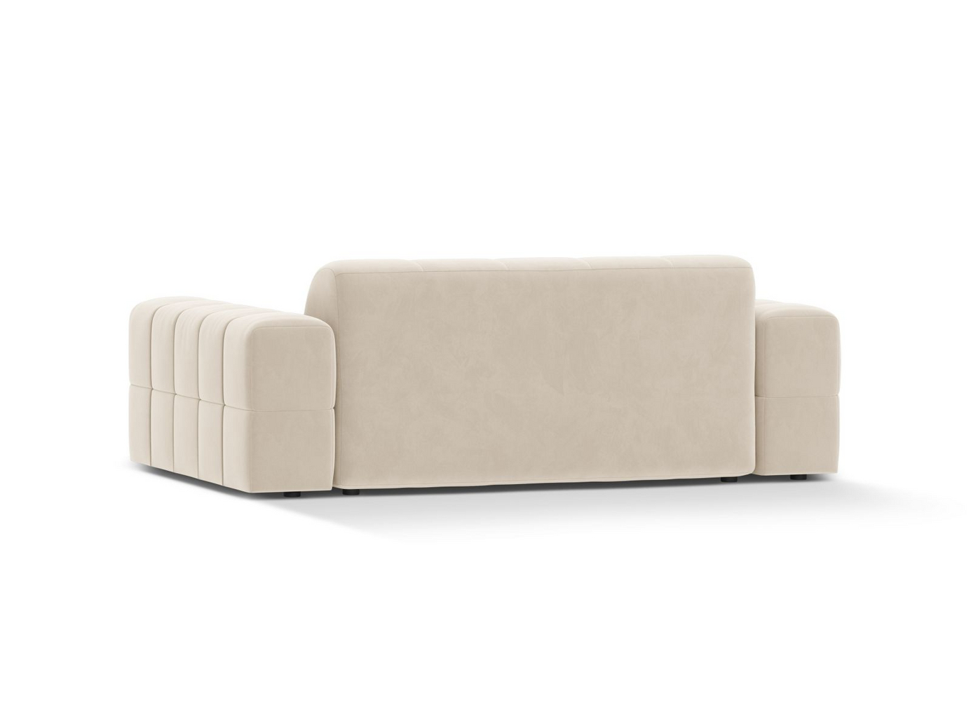 Cosmopolitan Design sammetssoffa, "Chicago", 2-sits, 178 × 102 × 78 cm, Bluvel, svarta plastben