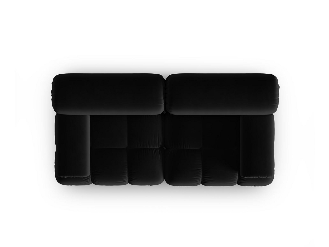 Cosmopolitan Design sammetsmodulsoffa, "Cortina", 2-sits, 188 × 94 × 70 cm, Bluvel, svarta plastben