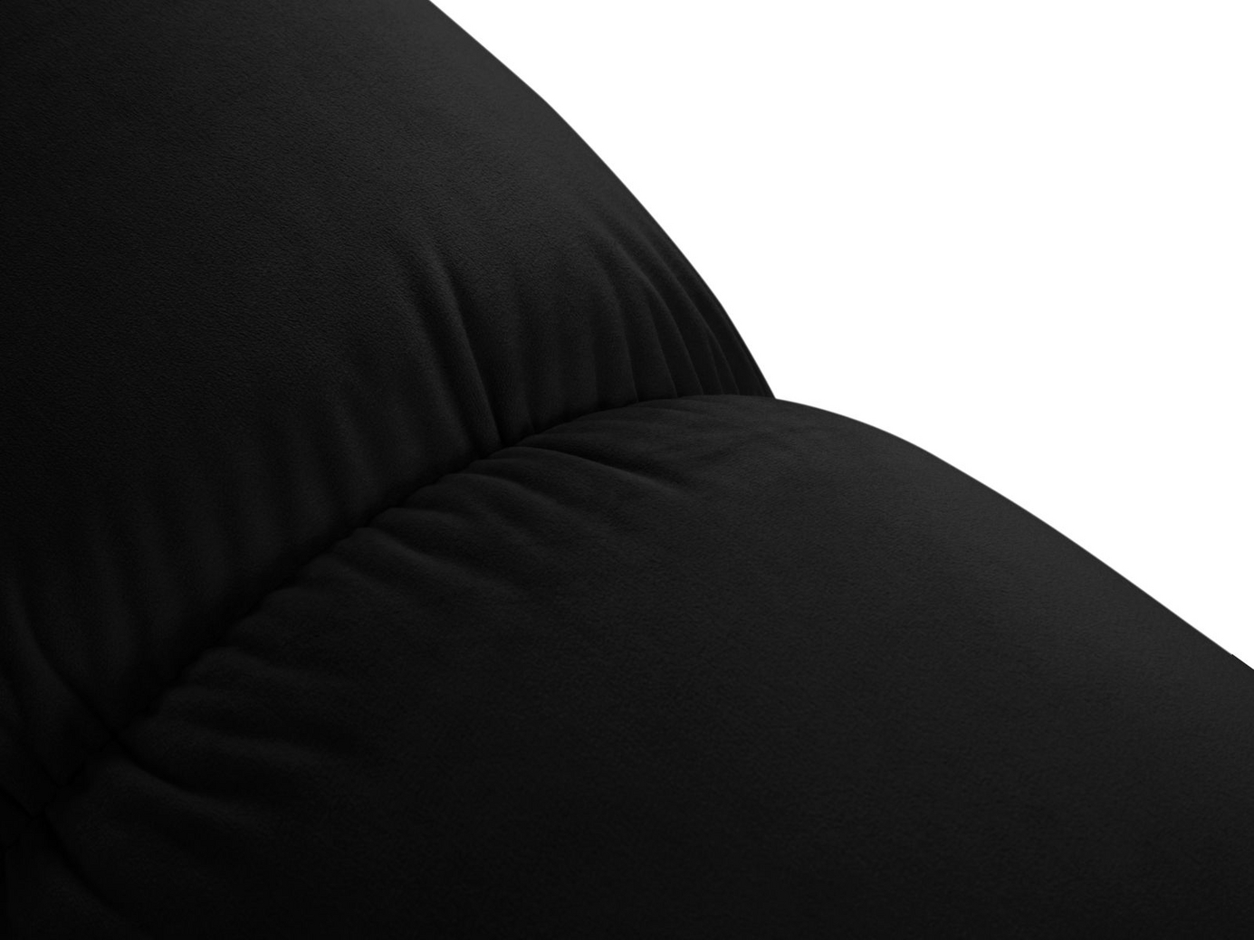 Cosmopolitan Design sammetsmodulsoffa, "Cortina", 2-sits, 188 × 94 × 70 cm, Bluvel, svarta plastben