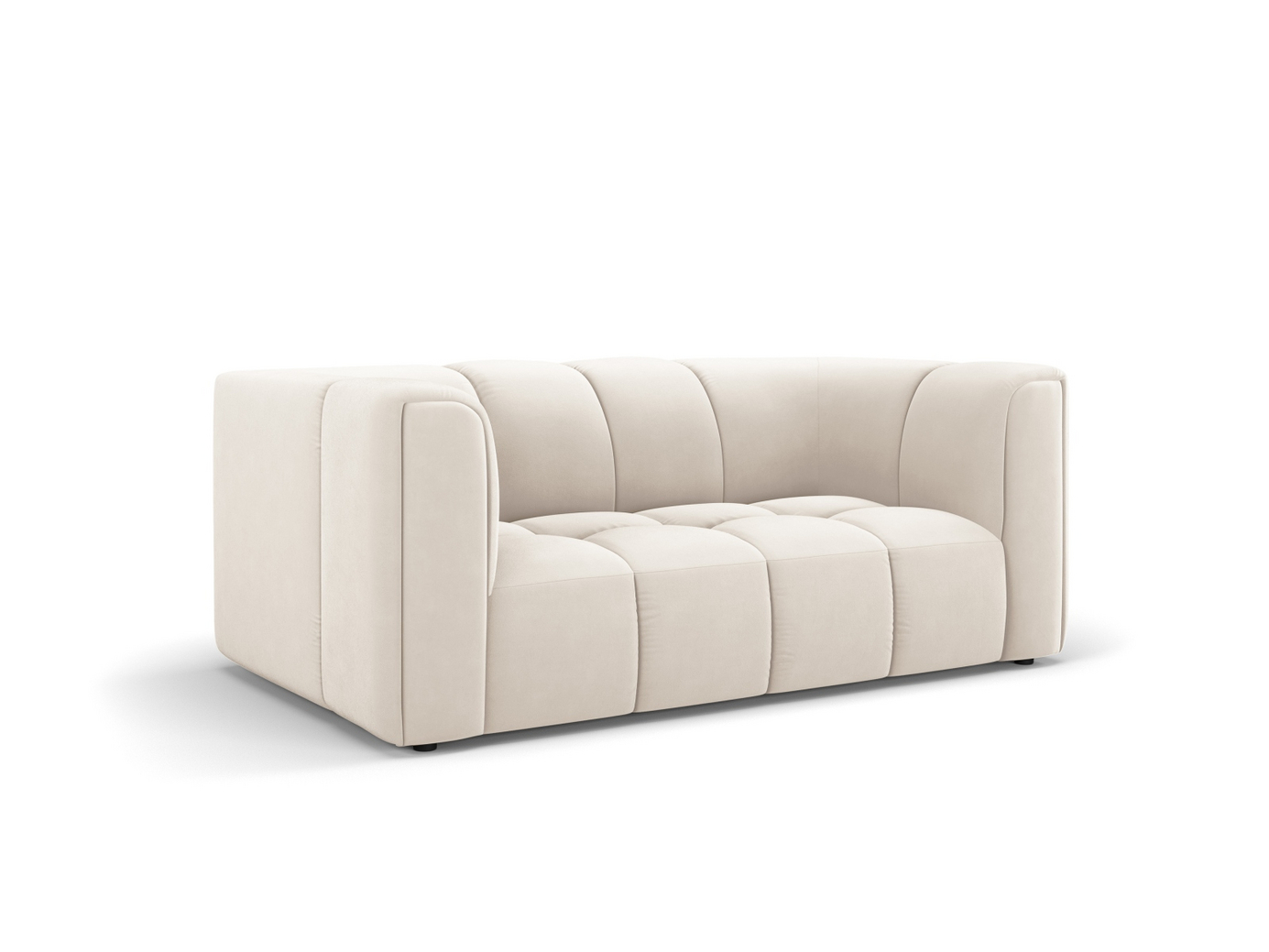 Cosmopolitan Design sammetssoffa, "Moritz", 2-sits, 166 × 96 × 70 cm, Bluvel, svarta plastben