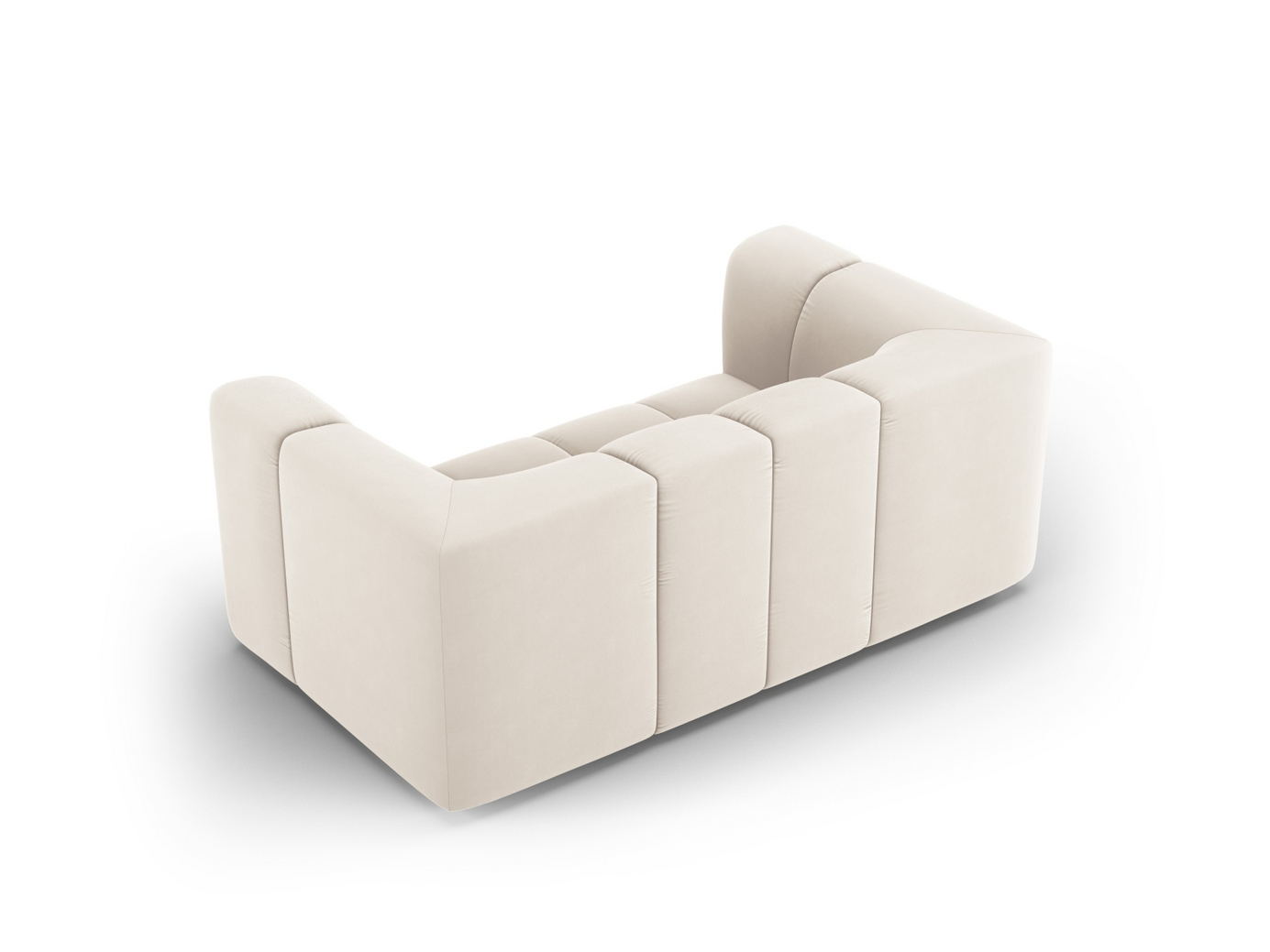 Cosmopolitan Design sammetssoffa, "Moritz", 2-sits, 166 × 96 × 70 cm, Bluvel, svarta plastben