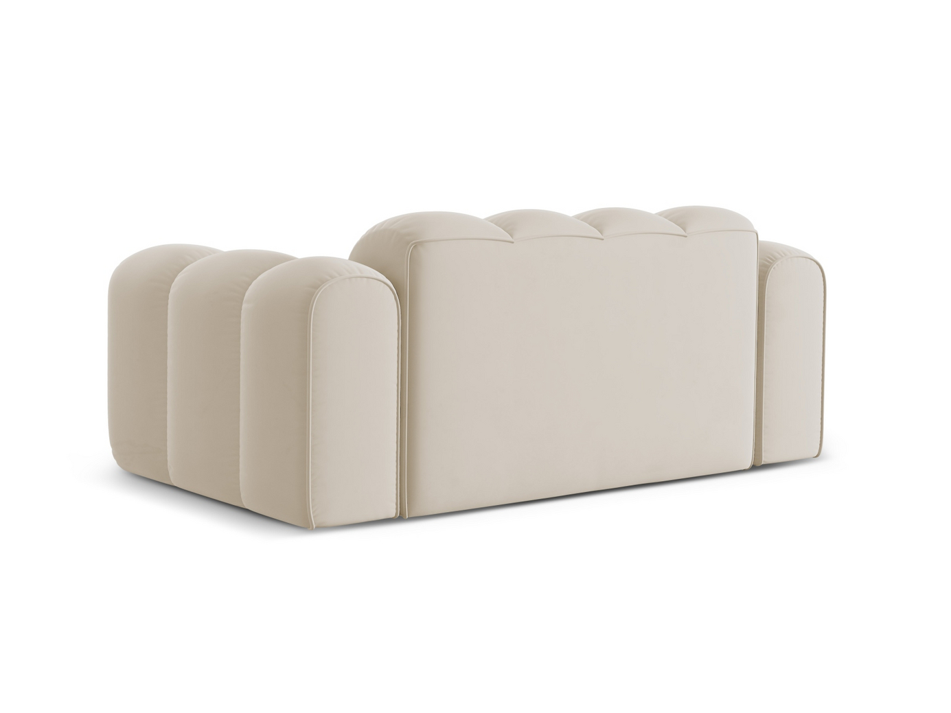 Cosmopolitan Design sammetssoffa, "Treno", 2-sits, 180 × 94 × 70 cm, Bluvel, svarta plastben