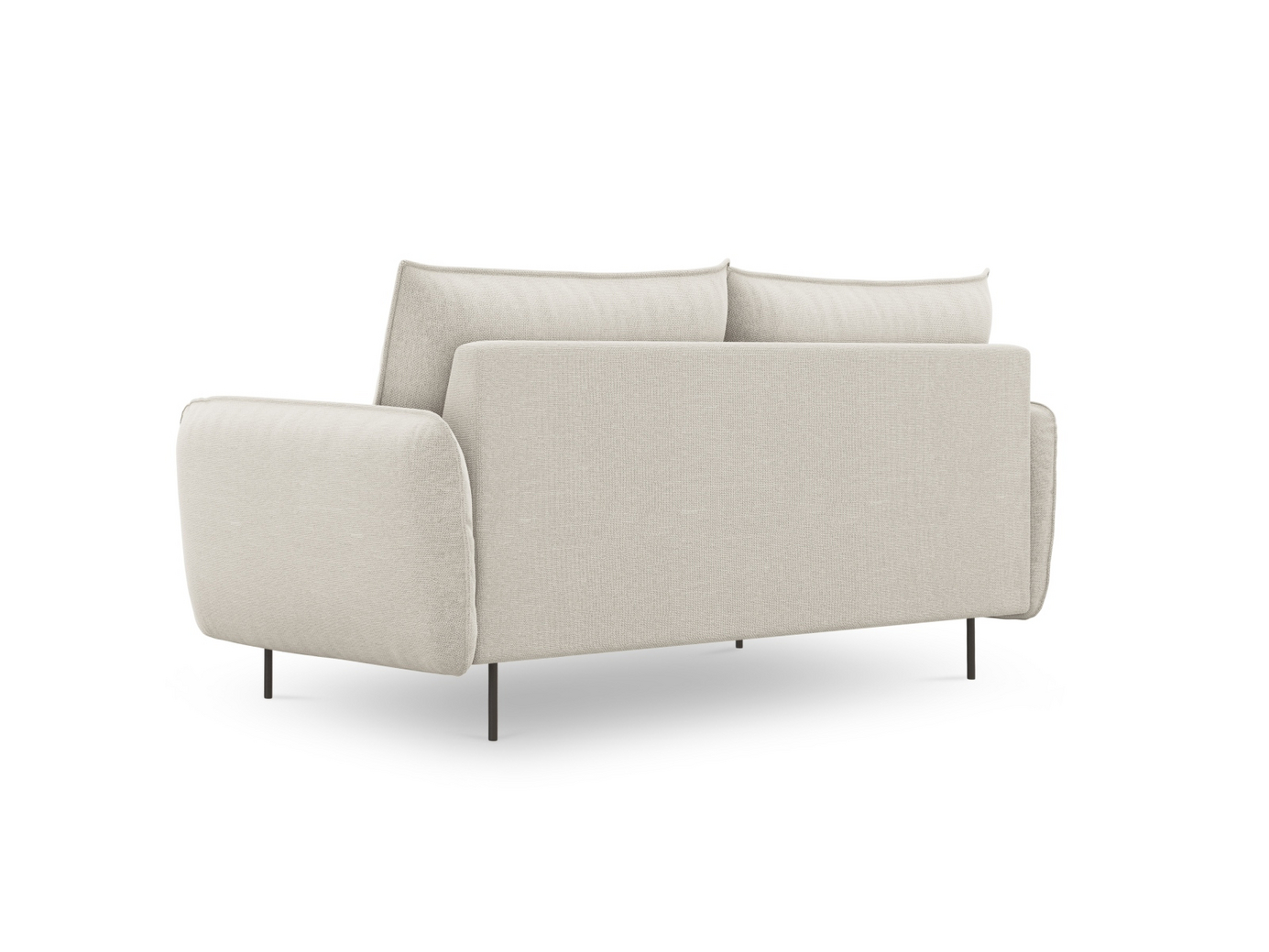 Cosmopolitan Design soffa, "Vienna", 2-sits, 160 × 92 × 95 cm, Positano, svarta metallben