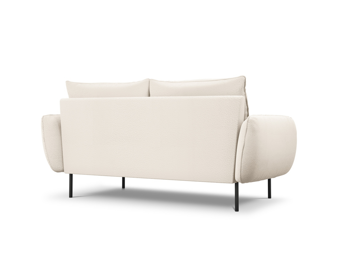 Cosmopolitan Design bouclésoffa, "Vienna", 2-sits, 160 × 92 × 95 cm, Ascot, svarta metallben