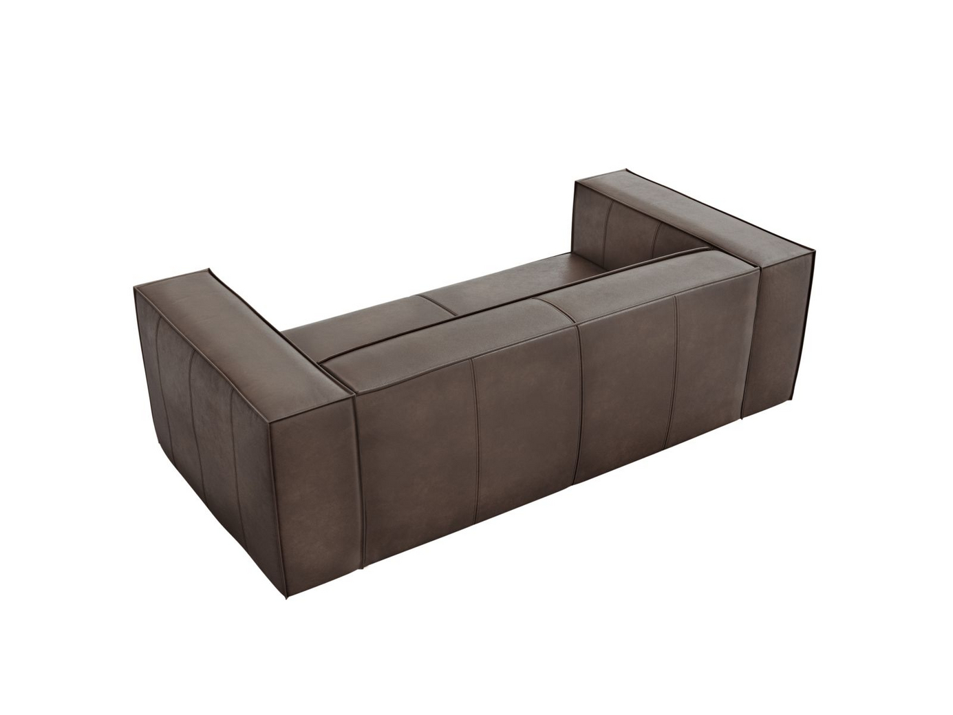 Cosmopolitan Design äkta läder soffa, "Turin", 2-sits, 212 × 100 × 68 cm, Granada, ben i svart bok