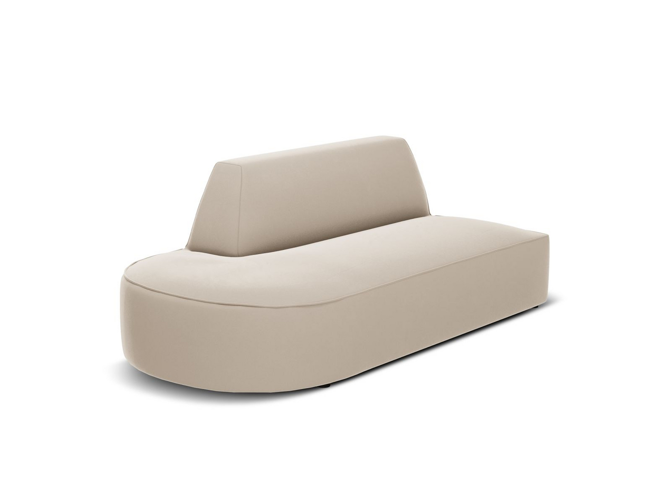 Cosmopolitan Design vänstervänd sammetsmodulsoffa, "Siena", 2-sits, 181 × 93 × 69 cm, Salvador, svarta plastben