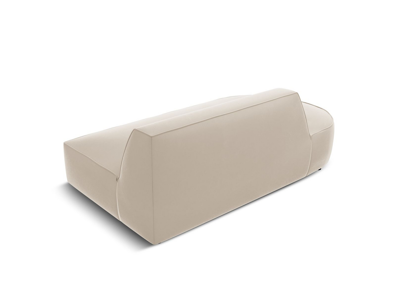 Cosmopolitan Design vänstervänd sammetsmodulsoffa, "Siena", 2-sits, 181 × 93 × 69 cm, Salvador, svarta plastben