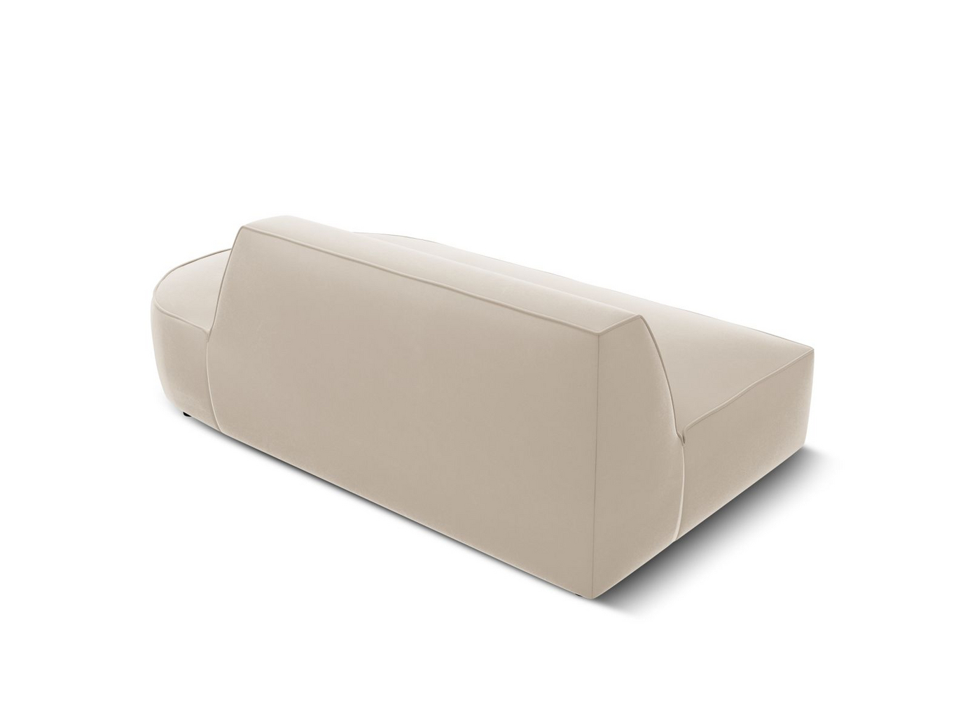 Cosmopolitan Design högervänd sammetsmodulsoffa, "Siena", 2-sits, 181 × 93 × 69 cm, Salvador, svarta plastben