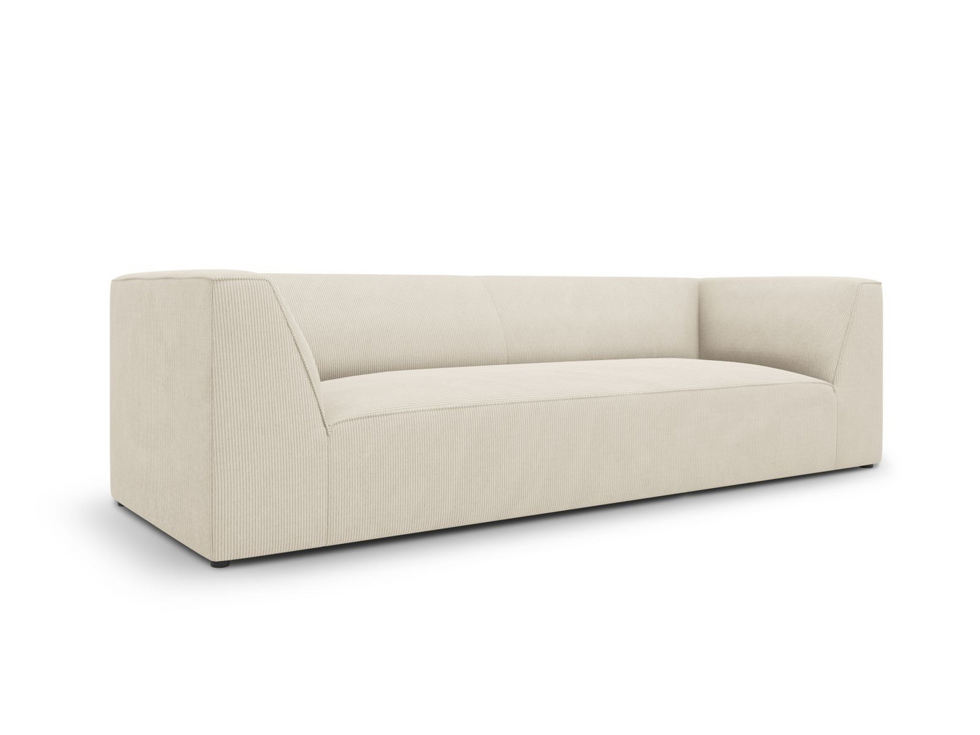 Cosmopolitan Design soffa, "Siena", 3-sits, 232 × 92 × 69 cm, Scala, svarta plastben