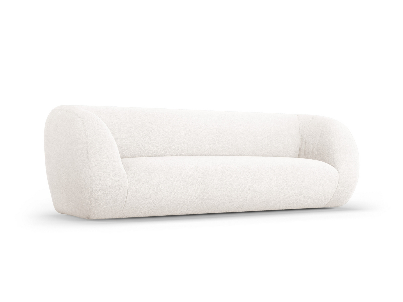 Cosmopolitan Design bouclésoffa, "Essen", 3-sits, 230 × 95 × 86 cm, Baloo, svarta plastben
