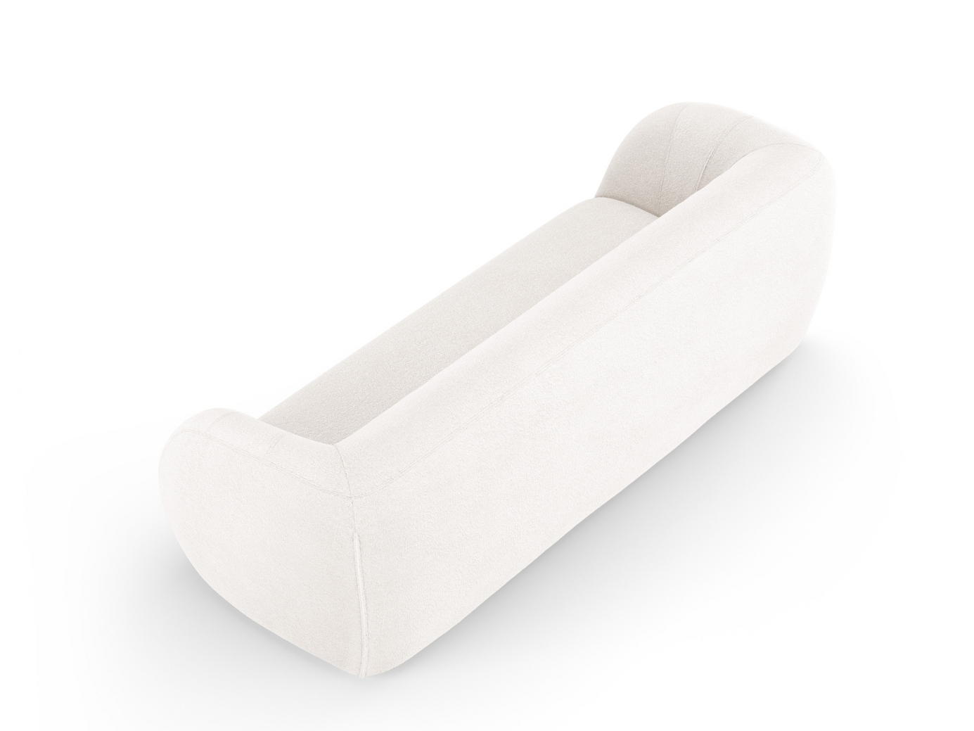 Cosmopolitan Design bouclésoffa, "Essen", 3-sits, 230 × 95 × 86 cm, Baloo, svarta plastben