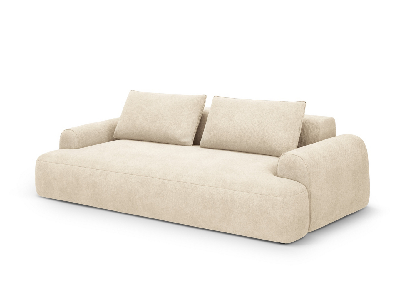 Cosmopolitan Design sammetssoffa, "Calma", 3-sits, 200 × 100 × 84 cm, Vogue, svarta plastben