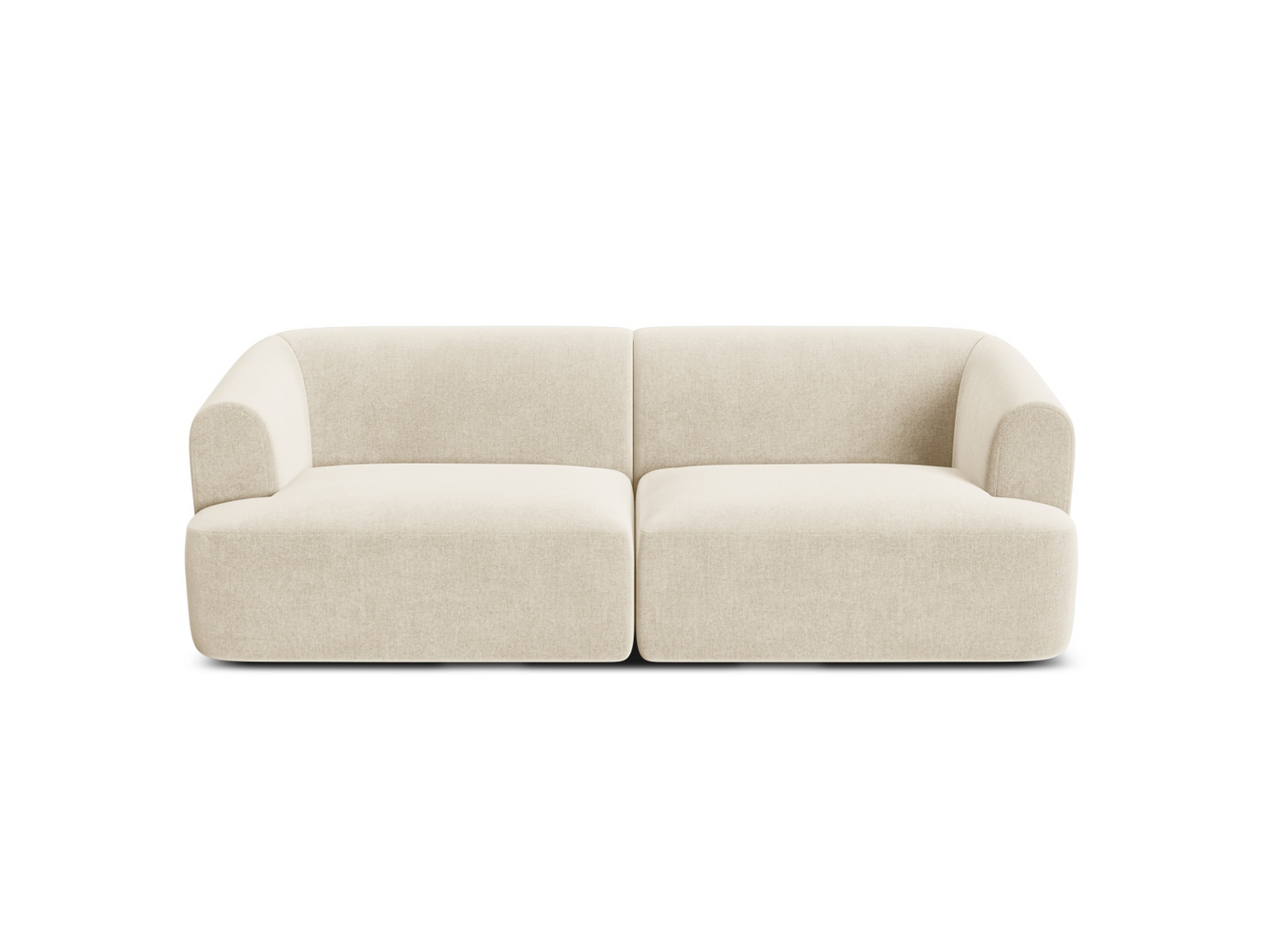 Cosmopolitan Design sammetsmodulsoffa, "Campi", 3-sits, 220 × 90 × 70 cm, Vogue, svarta plastben