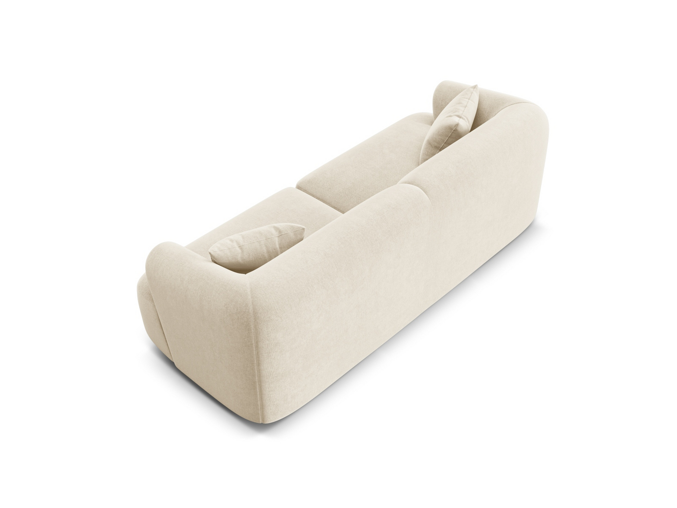 Cosmopolitan Design sammetsmodulsoffa, "Campi", 3-sits, 220 × 90 × 70 cm, Vogue, svarta plastben