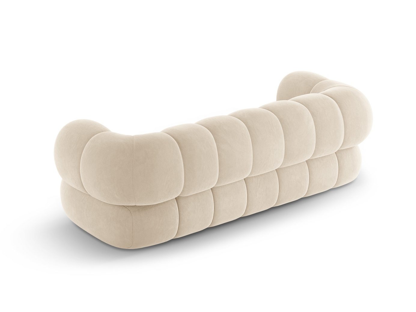 Cosmopolitan Design sammetssoffa, "Koge", 3-sits, 210 × 95 × 70 cm, Vogue, svarta plastben