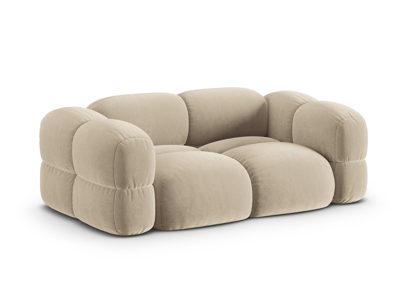 Cosmopolitan Design sammetssoffa, "Loretto", 3-sits, 210 × 100 × 68 cm, Vogue, svarta plastben