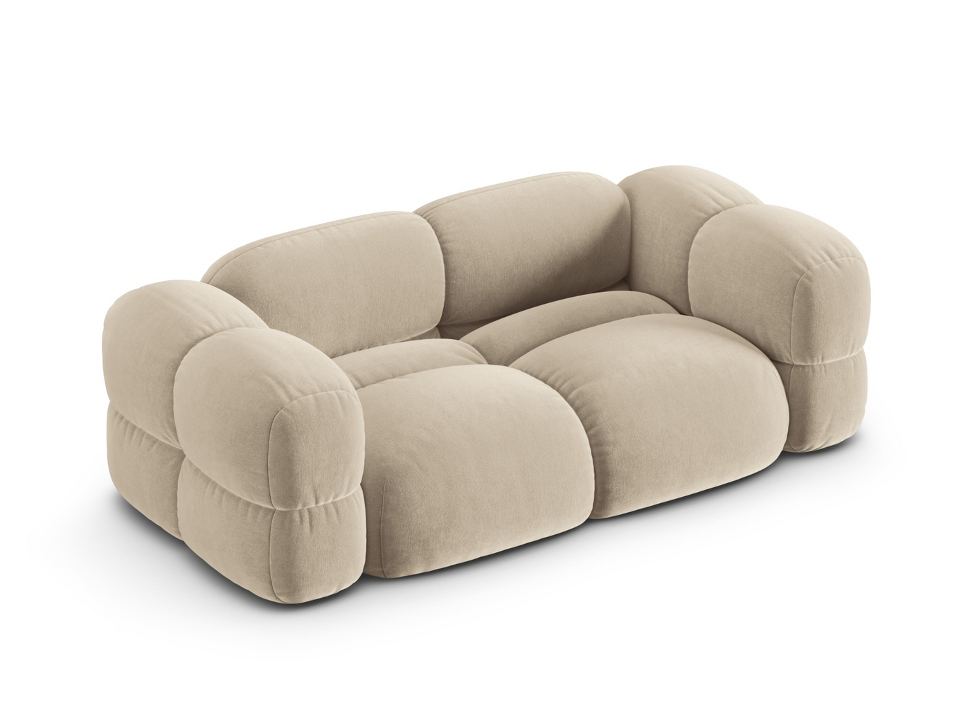 Cosmopolitan Design sammetssoffa, "Loretto", 3-sits, 210 × 100 × 68 cm, Vogue, svarta plastben