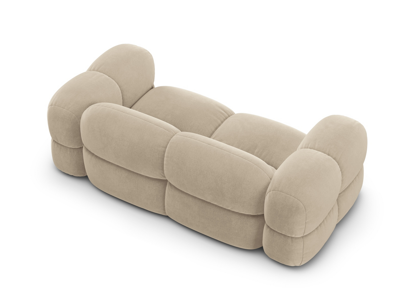 Cosmopolitan Design sammetssoffa, "Loretto", 3-sits, 210 × 100 × 68 cm, Vogue, svarta plastben