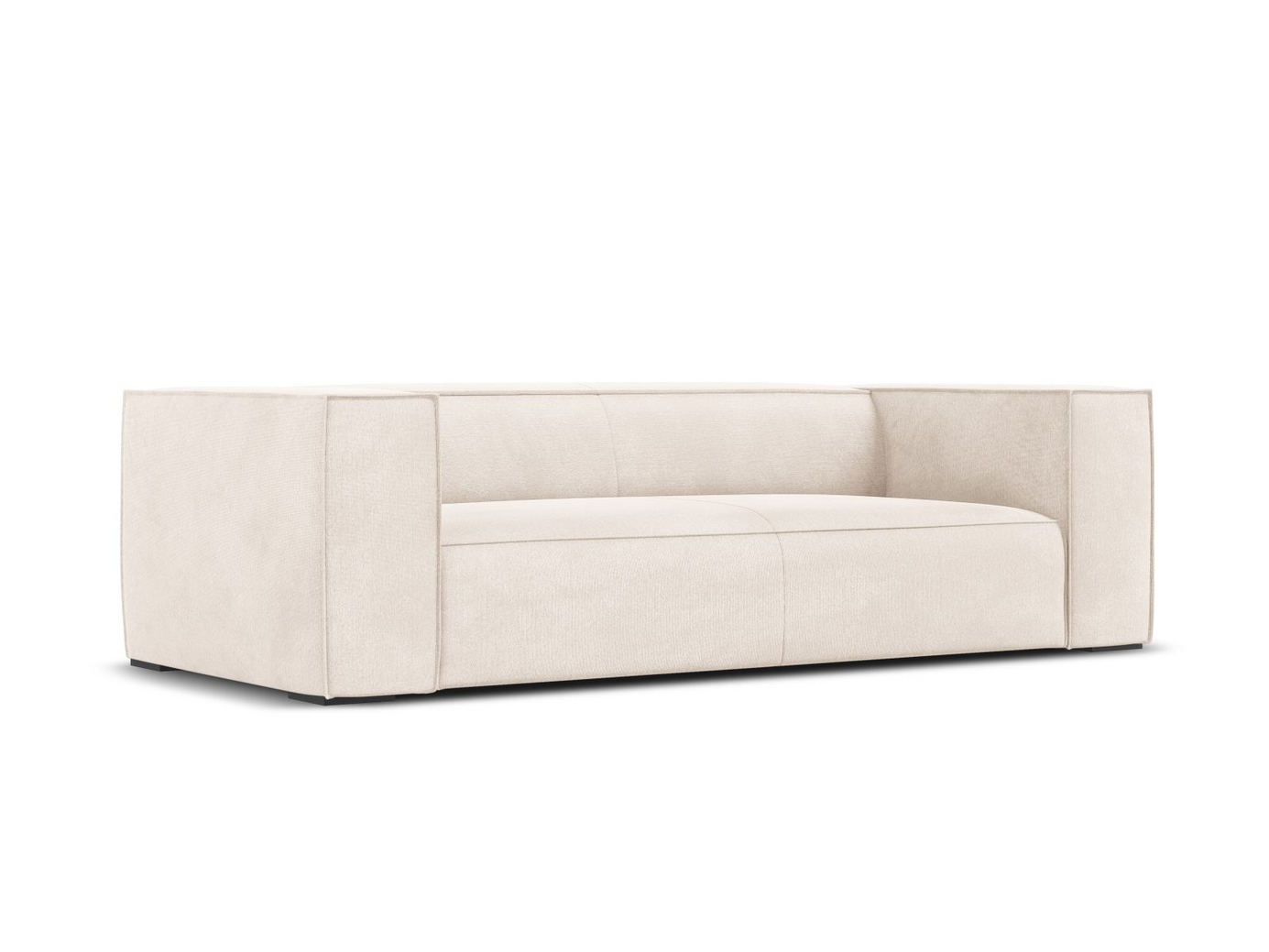 Cosmopolitan Design soffa, "Turin", 3-sits, 227 × 100 × 68 cm, Rosario, ben i svart bok