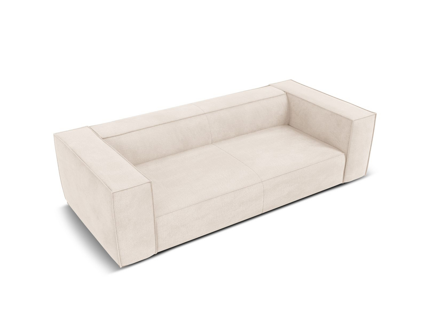 Cosmopolitan Design soffa, "Turin", 3-sits, 227 × 100 × 68 cm, Rosario, ben i svart bok