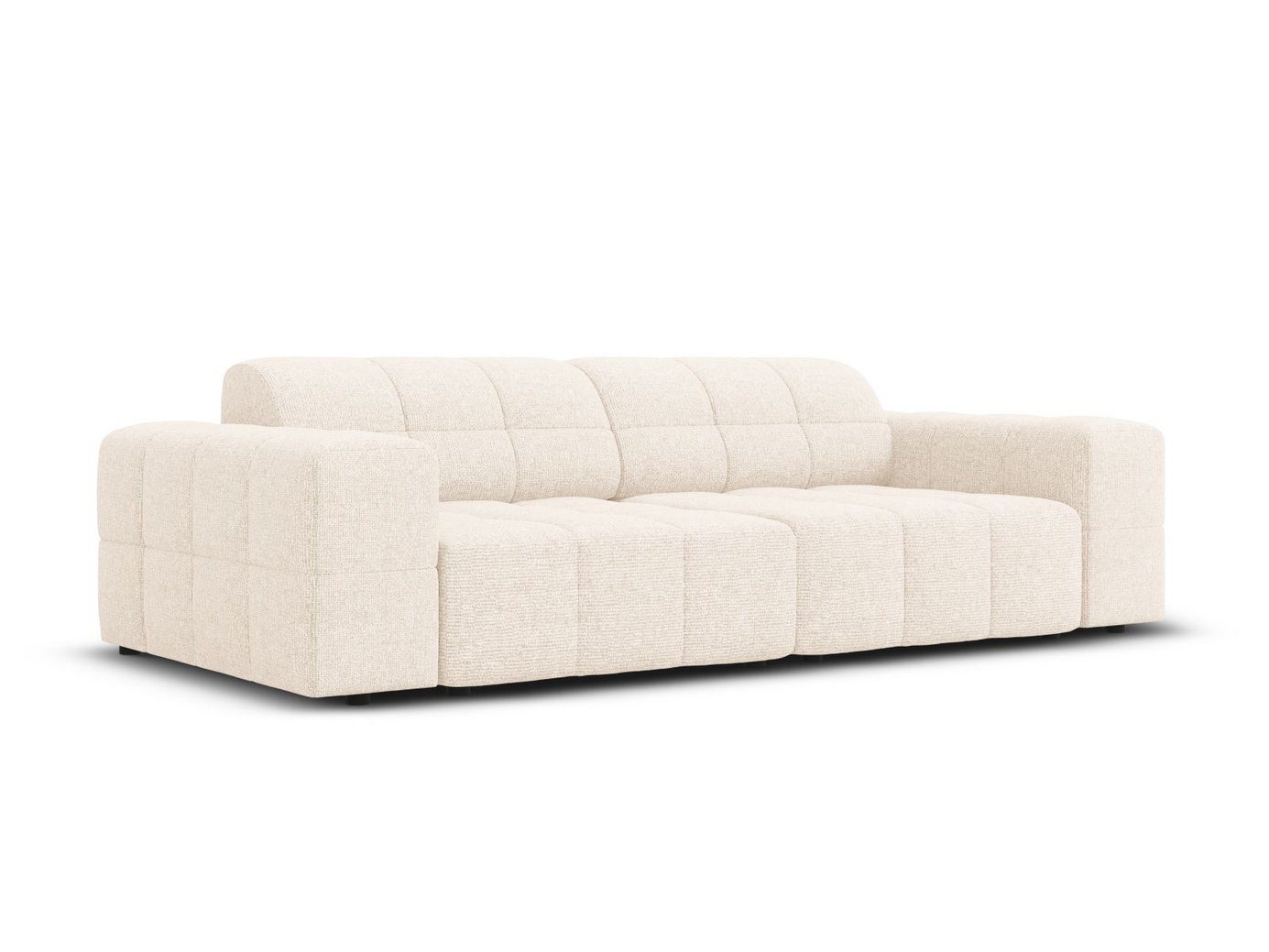 Cosmopolitan Design soffa, "Chicago", 3-sits, 212 × 102 × 78 cm, Haga, svarta plastben