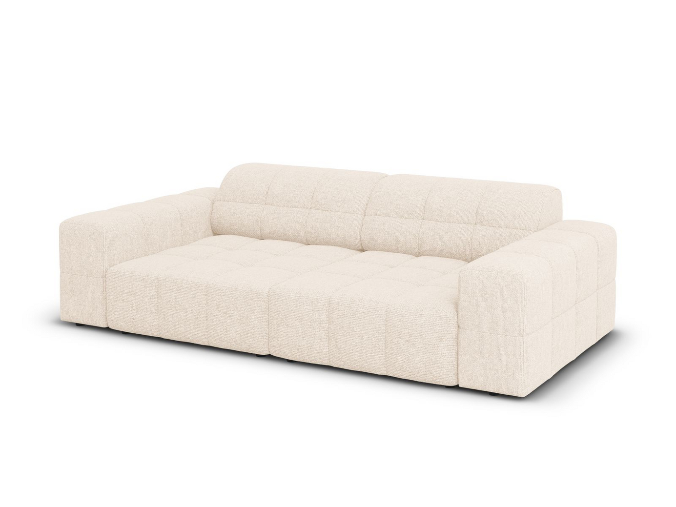 Cosmopolitan Design soffa, "Chicago", 3-sits, 212 × 102 × 78 cm, Haga, svarta plastben