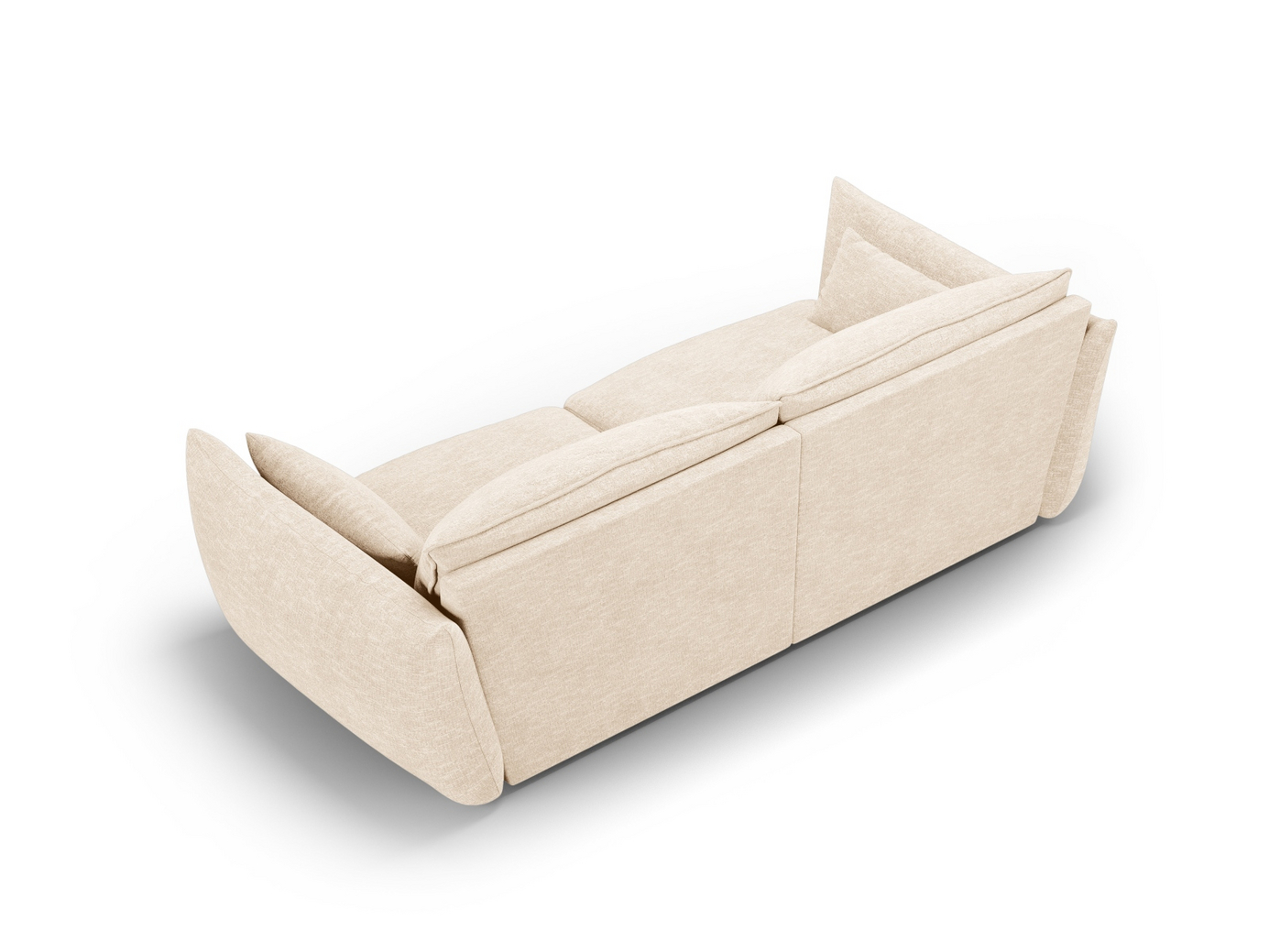 Cosmopolitan Design soffa, "Matera", 3-sits, 208 × 110 × 85 cm, Haga, svarta plastben