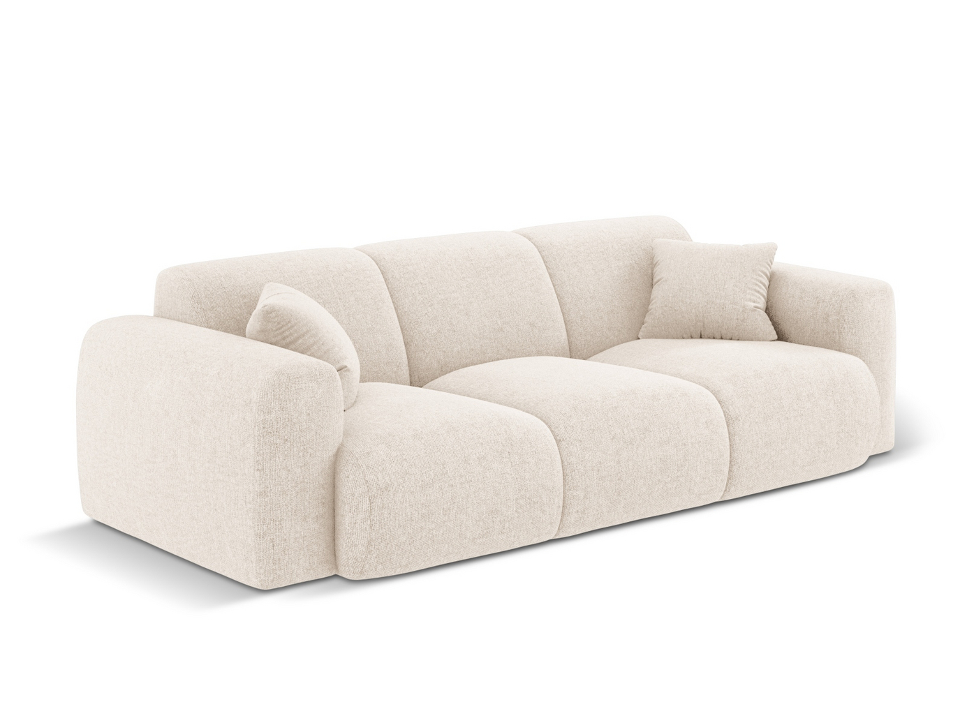Cosmopolitan Design soffa, "Nolio", 3-sits, 235 × 95 × 72 cm, Haga, svarta plastben