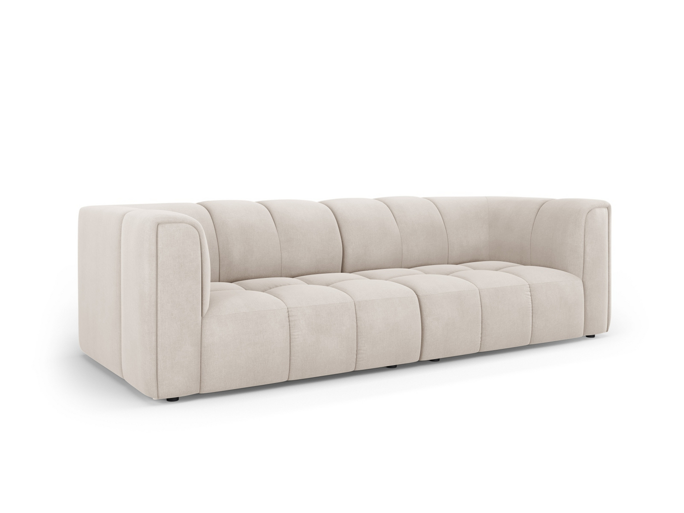 Cosmopolitan Design modulsoffa, "Moritz", 3-sits, 226 × 96 × 70 cm, Rebel, svarta plastben