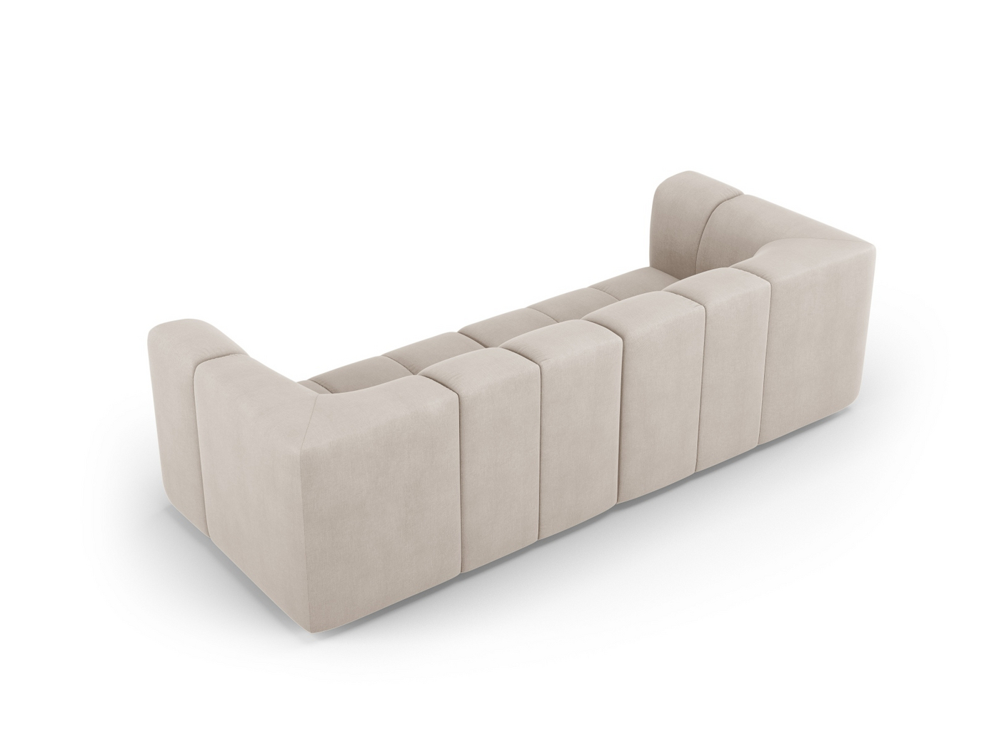 Cosmopolitan Design modulsoffa, "Moritz", 3-sits, 226 × 96 × 70 cm, Rebel, svarta plastben