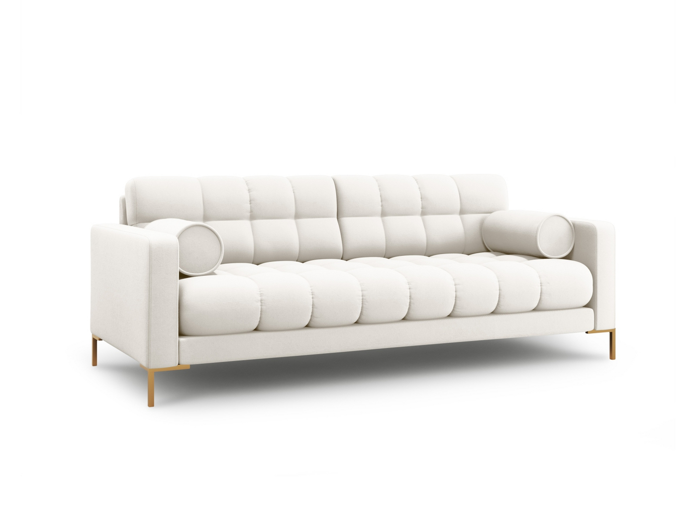 Cosmopolitan Design soffa, "Bali", 3-sits, 177 × 96 × 75 cm, Neve, guldfärgade metallben