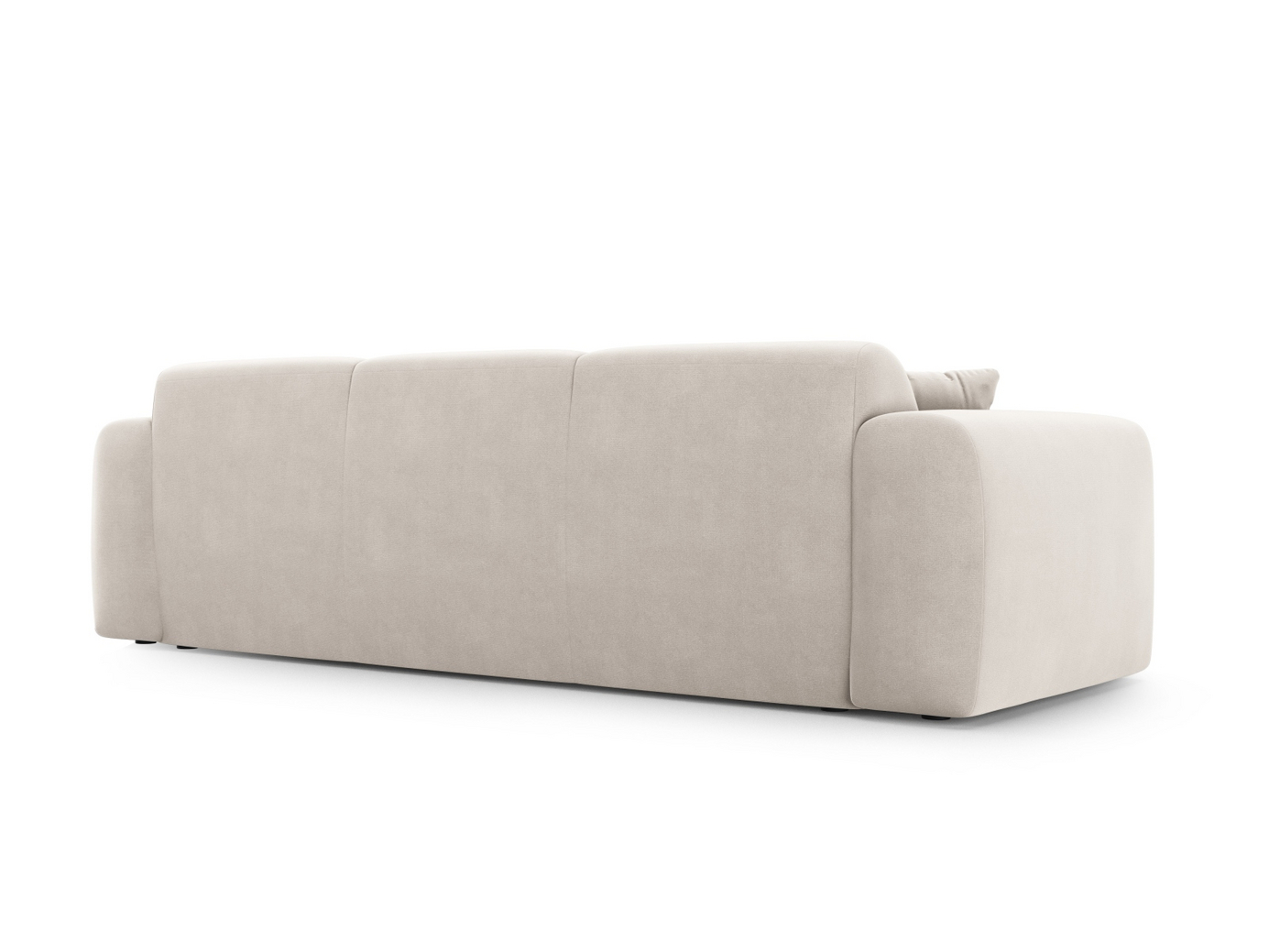 Cosmopolitan Design sammetssoffa, "Nolio", 3-sits, 235 × 95 × 72 cm, Casino, svarta plastben