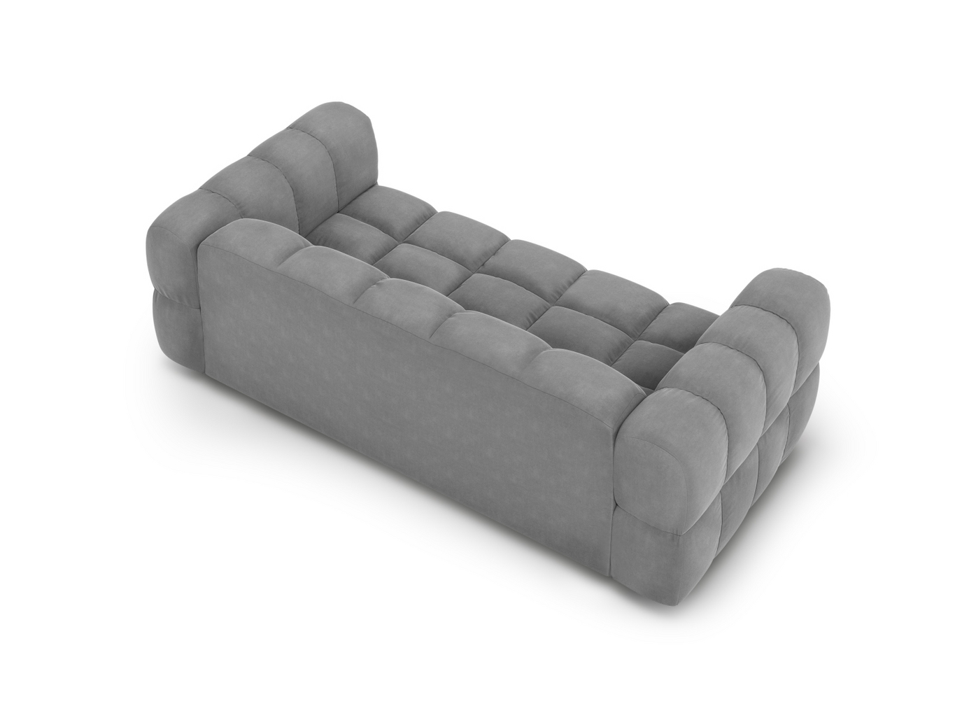 Cosmopolitan Design sammetssoffa, "Sky", 3-sits, 214 × 102 × 70 cm, Casino, svarta plastben