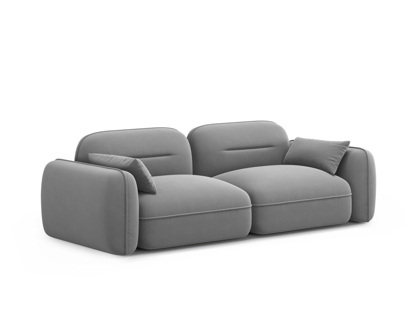 Cosmopolitan Design sammetsmodulsoffa, "Sydney", 3-sits, 230 × 90 × 70 cm, Casino, svarta plastben