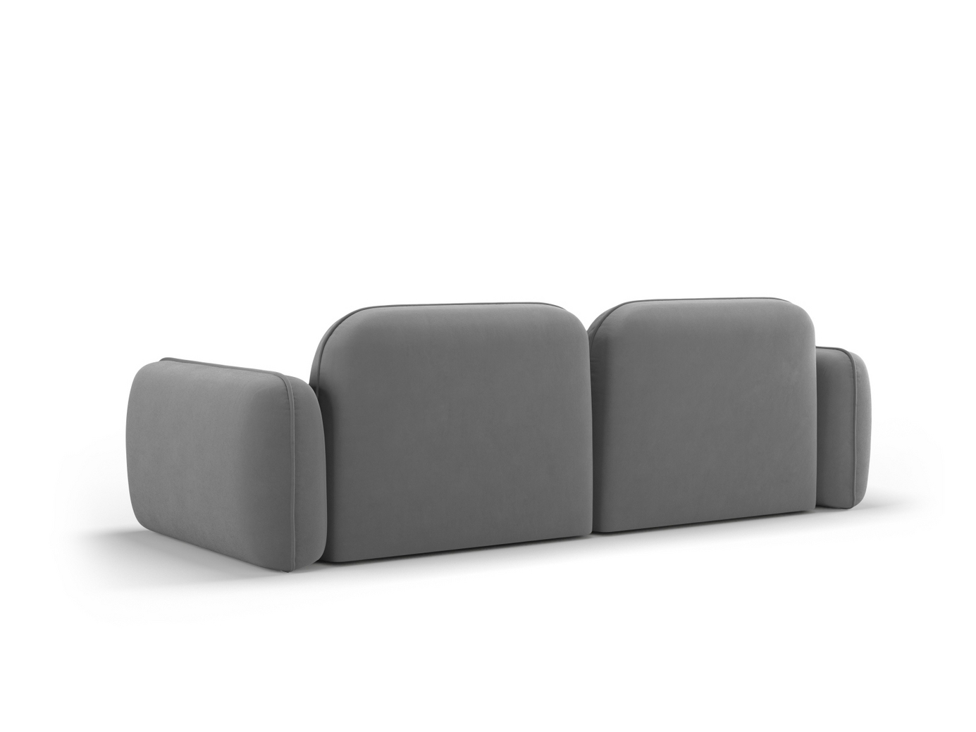 Cosmopolitan Design sammetsmodulsoffa, "Sydney", 3-sits, 230 × 90 × 70 cm, Casino, svarta plastben