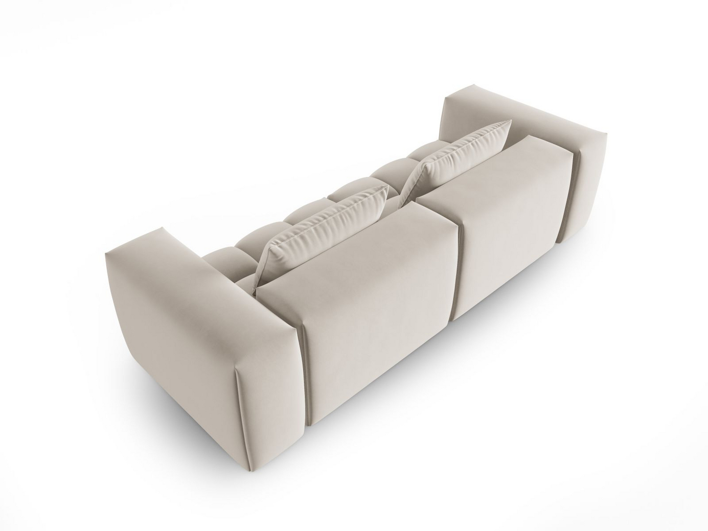 Cosmopolitan Design sammetsmodulsoffa, "Verona", 3-sits, 230 × 85 × 70 cm, Casino, svarta plastben