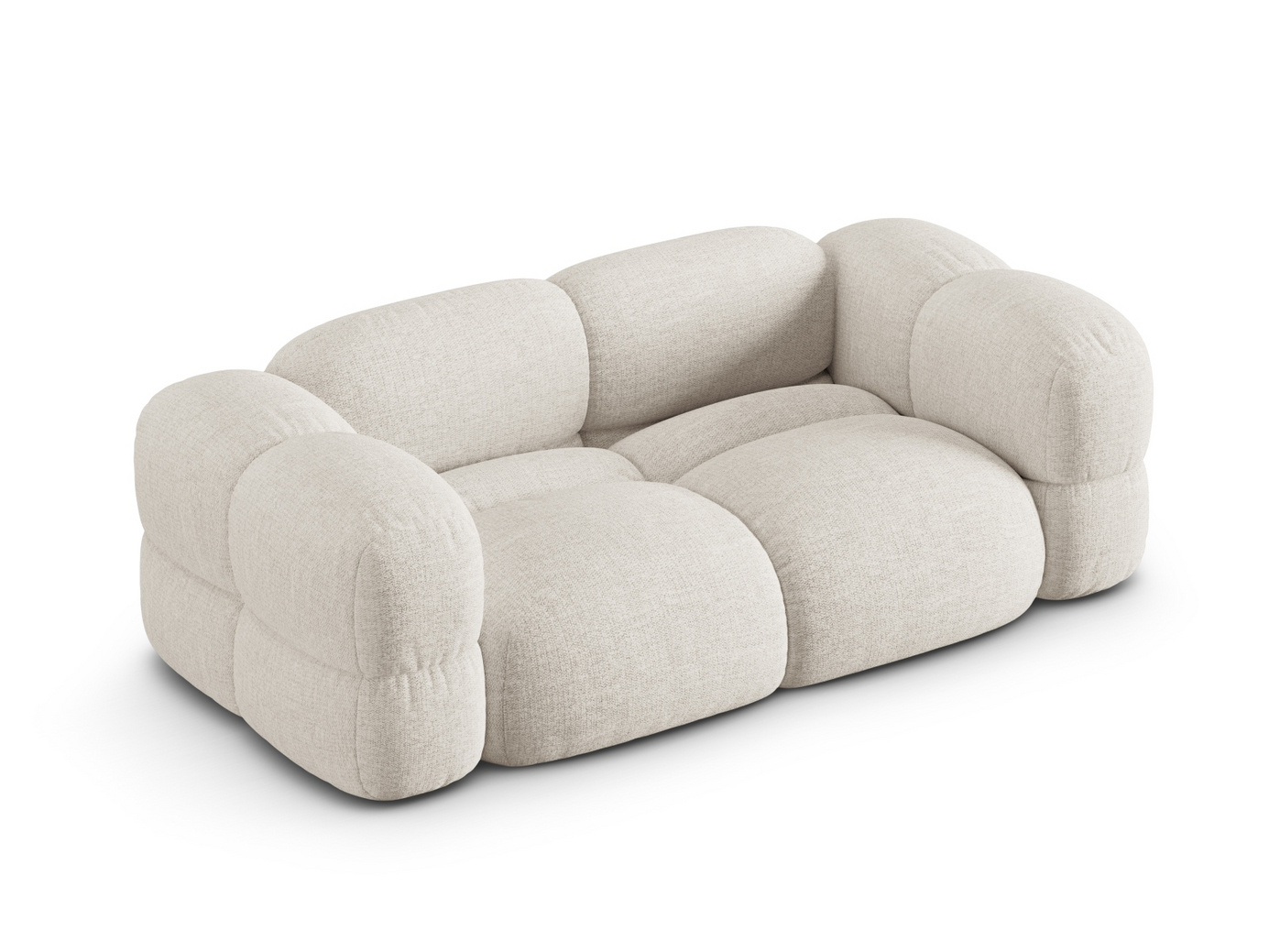 Cosmopolitan Design soffa, "Loretto", 3-sits, 210 × 100 × 68 cm, Sorella, svarta plastben