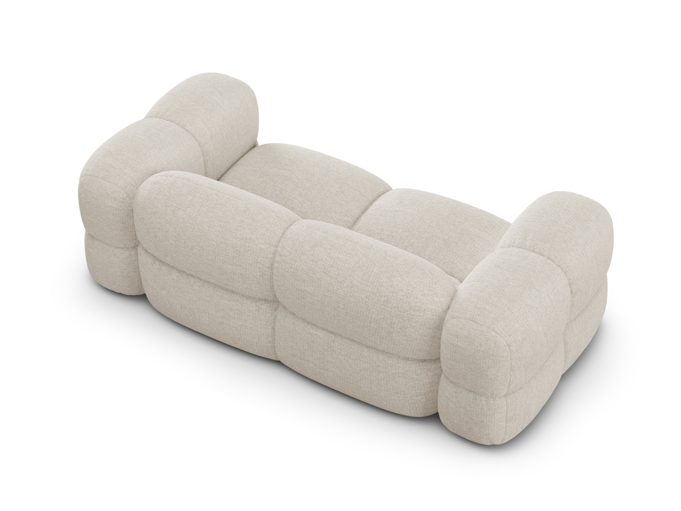 Cosmopolitan Design soffa, "Loretto", 3-sits, 210 × 100 × 68 cm, Sorella, svarta plastben
