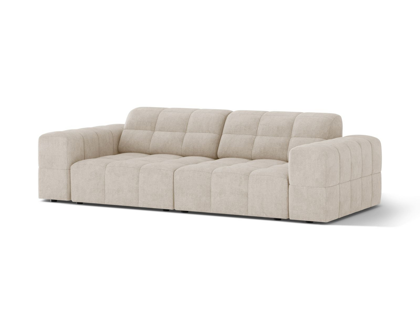 Cosmopolitan Design soffa, "Chicago", 3-sits, 212 × 102 × 78 cm, Eden 10, svarta plastben