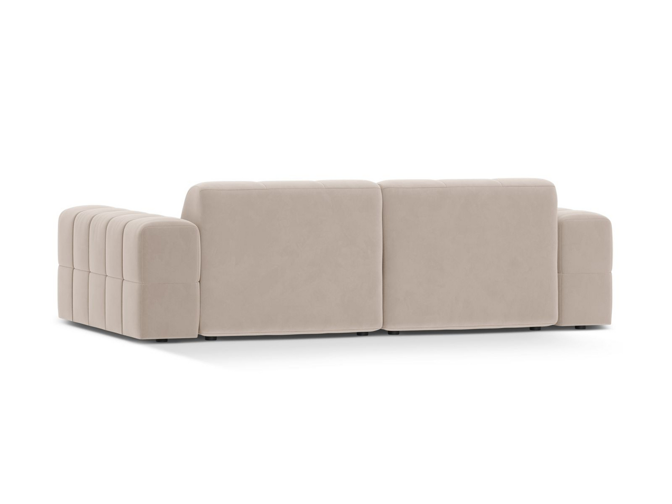 Cosmopolitan Design sammetssoffa, "Chicago", 3-sits, 212 × 102 × 78 cm, Venus, svarta plastben