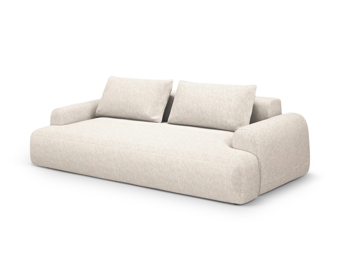 Cosmopolitan Design soffa, "Calma", 3-sits, 200 × 100 × 84 cm, Baltimore, svarta plastben