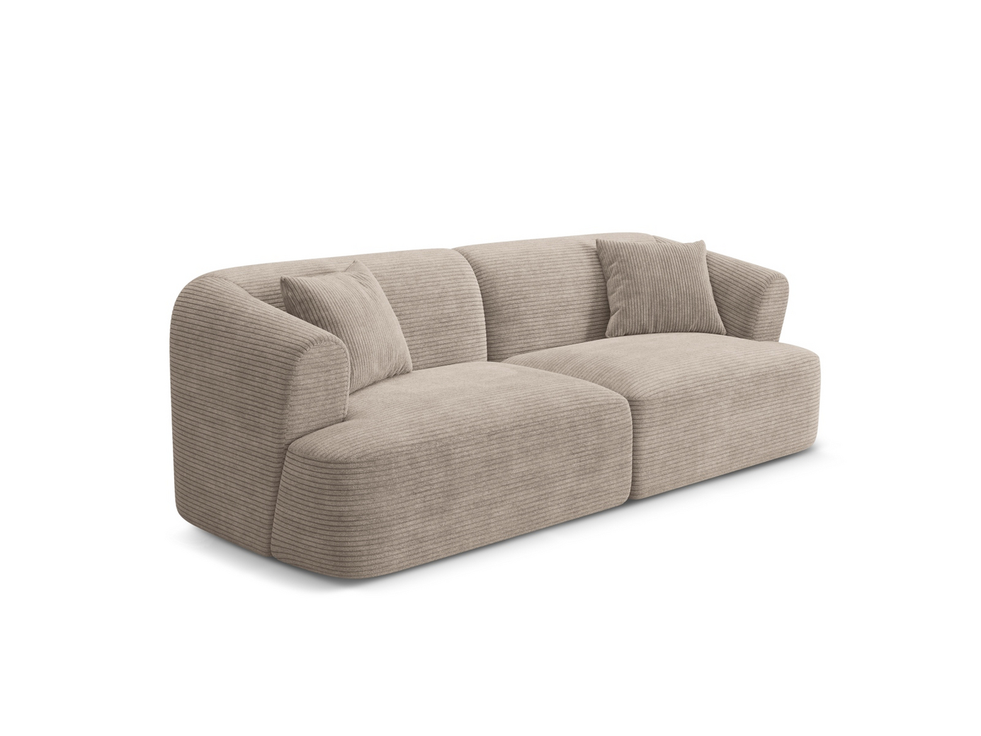 Cosmopolitan Design modulsoffa, "Campi", 3-sits, 220 × 90 × 70 cm, Lincoln, svarta plastben