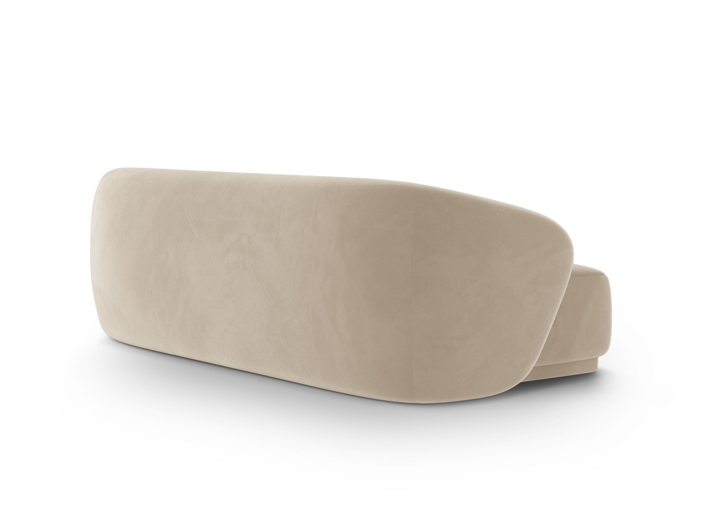 Cosmopolitan Design sammetssoffa, "Gomera", 3-sits, 220 × 93 × 74 cm, Salvador, svarta plastben