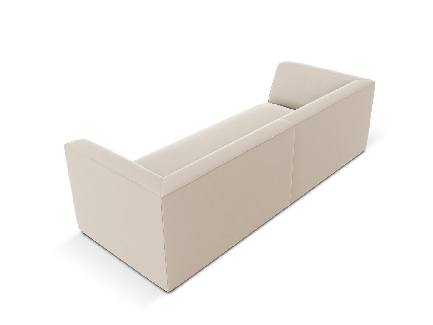 Cosmopolitan Design sammetssoffa, "Siena", 3-sits, 232 × 92 × 69 cm, Salvador, svarta plastben